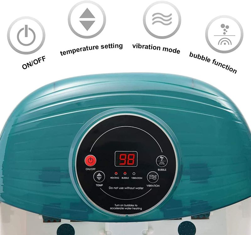 Photo 3 of Foot Spa/Bath Massager with Heat, Bubbles, and Vibration, Digital Temperature Control, 16 Masssage Rollers with Mini Detachable Massage Points, Soothe and Comfort Feet
