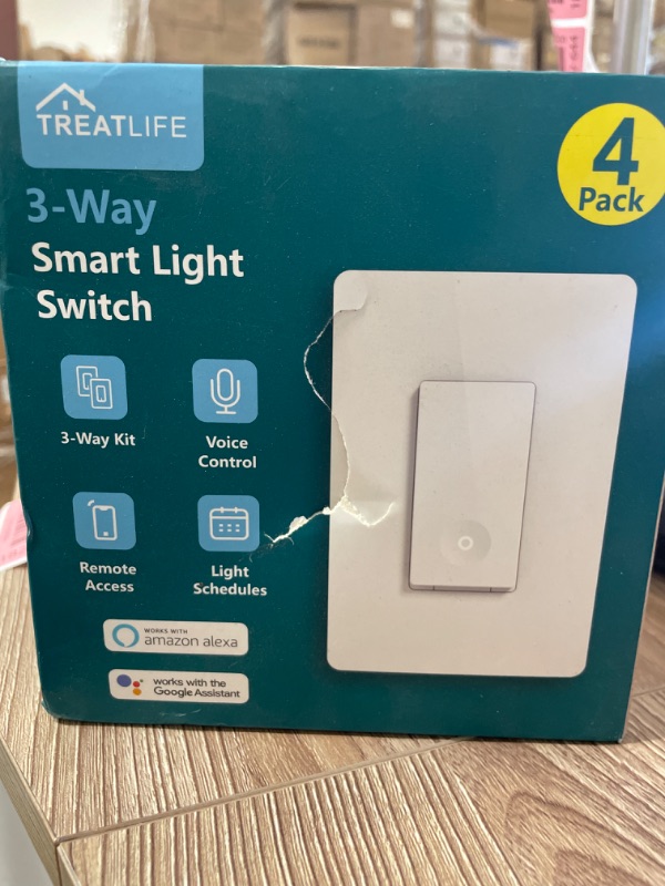 Photo 4 of TREATLIFE 3 Way Smart Switch 4 Pack, 2.4GHz WiFi Light Switch 3 Way Switch Works with Alexa and Google Home, Needs Neutral Wire, No Hub Required
