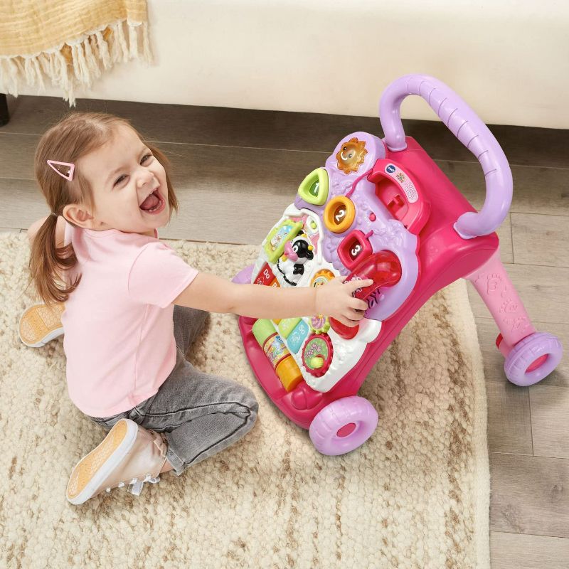 Photo 3 of VTech Sit-to-Stand Learning Walker (Frustration Free Packaging), Pink
