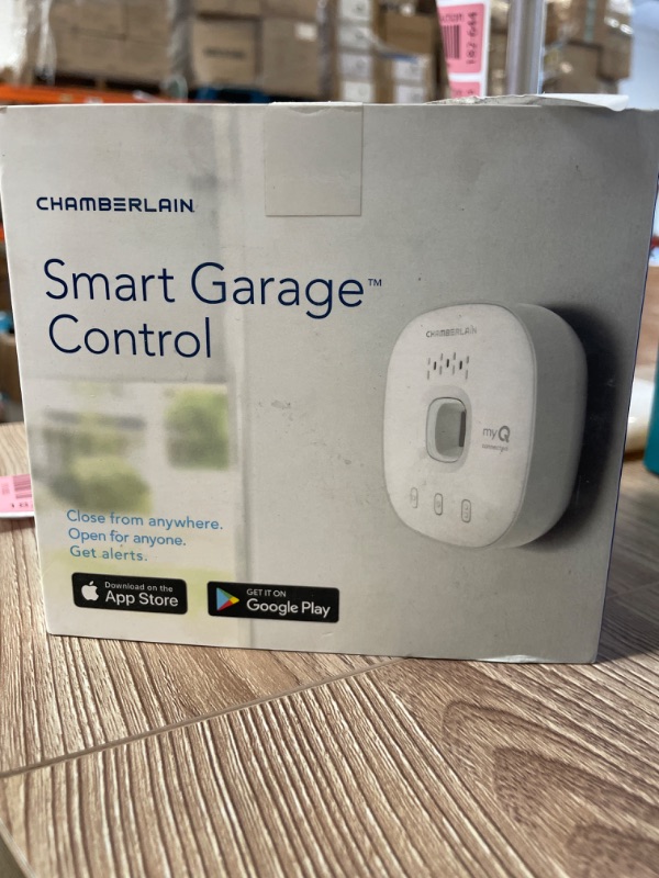 Photo 5 of myQ Chamberlain Smart Garage Control - Wireless Garage Hub and Sensor with Wifi & Bluetooth - Smartphone Controlled, myQ-G0401-ES, White
