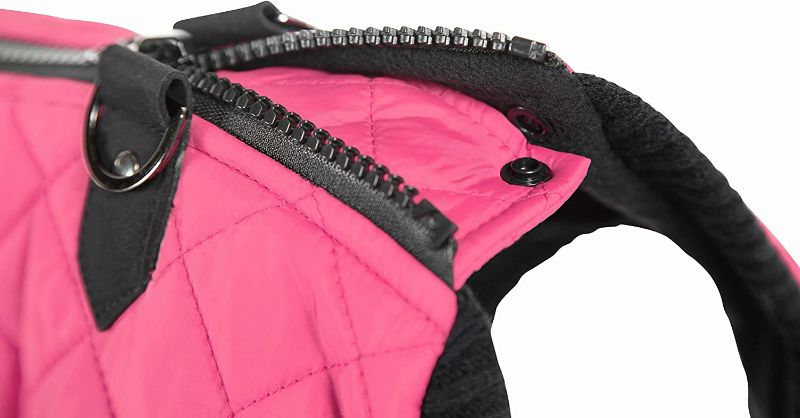 Photo 6 of Gooby Fashion Vest Dog Jacket - Pink, Medium - Warm Zip Up Dog Bomber Vest with Dual D Ring Leash - Winter Water Resistant Small Dog Sweater - Dog Clothes for Small Dogs Boy or Medium Dogs
