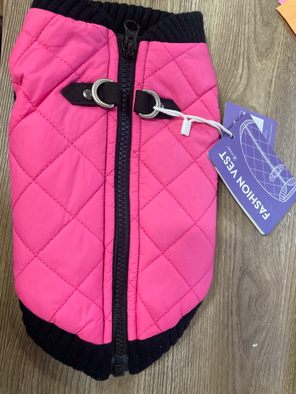 Photo 7 of Gooby Fashion Vest Dog Jacket - Pink, Medium - Warm Zip Up Dog Bomber Vest with Dual D Ring Leash - Winter Water Resistant Small Dog Sweater - Dog Clothes for Small Dogs Boy or Medium Dogs
