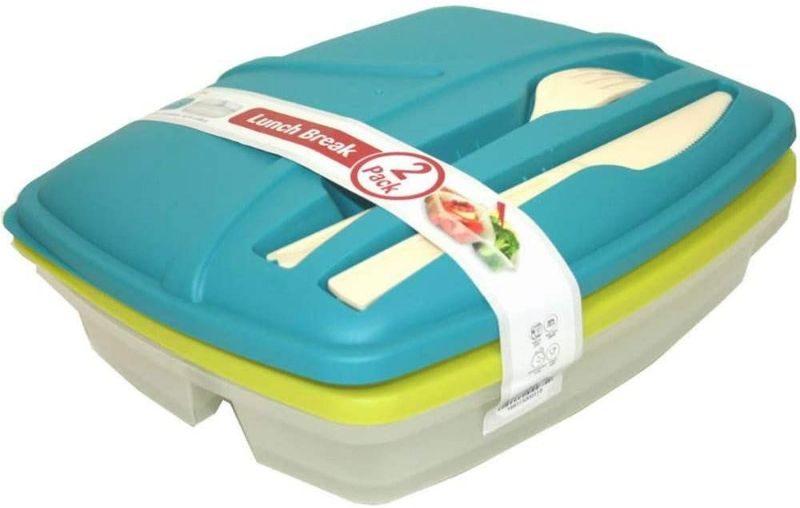 Photo 1 of Life Story Reusable BPA-Free To-Go Lunch Container with Knife & Fork (2 Pack)
