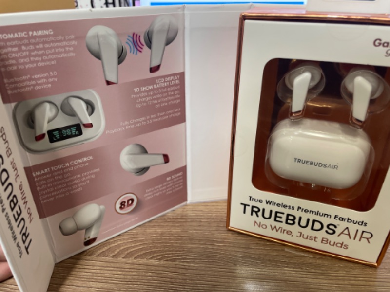 Photo 2 of PREMIUM TRUEBUDS AIR TRUE WIRELESS EARBUDS WITH CHARGING CASE AND LED BATTERY LIFE INDICATOR
