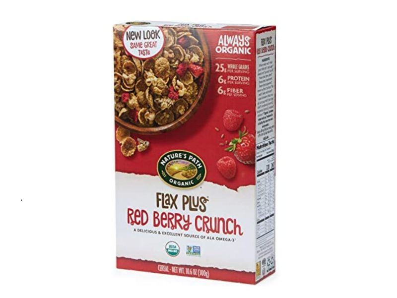 Photo 1 of Nature's Path Organic Flax Plus Red Berry Crunch Cereal, 10.6 Ounce (Pack of 6), Non-GMO, 25g Whole Grains, with Omega-3 Rich Flax Seeds
