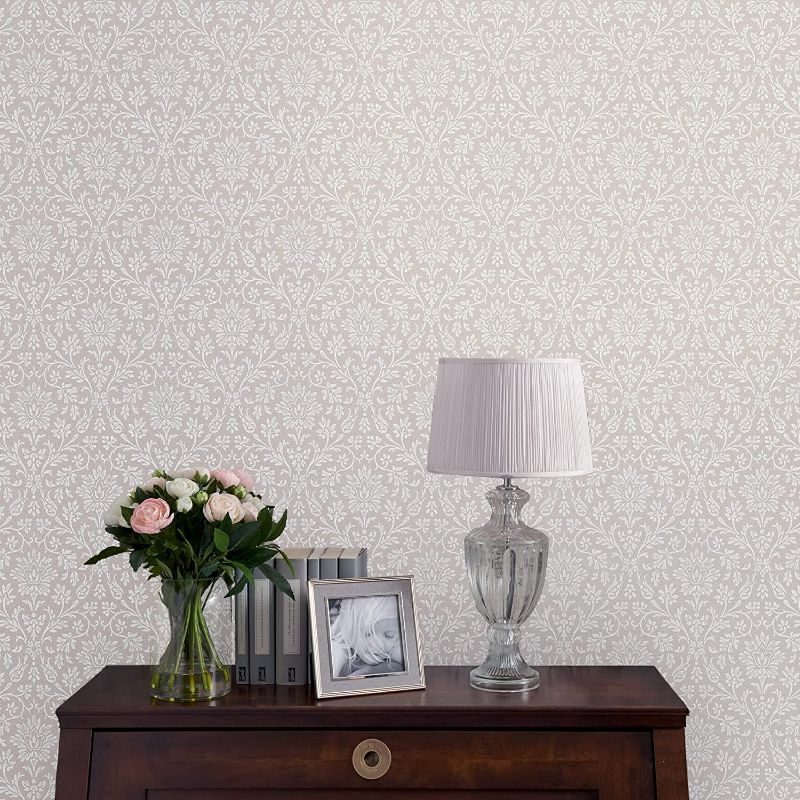 Photo 2 of Laura Ashley Annecy Dove Grey Wallpaper
