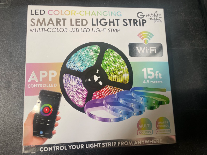 Photo 2 of Gabba Goods 15' led light strip multi color USB led light strip wifi app control
