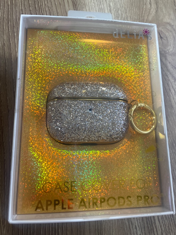 Photo 2 of GABBA GOODS  Airpods Pro GOLD Bling Glitter Diamond Keychain Sparkly Case Protective Cover
