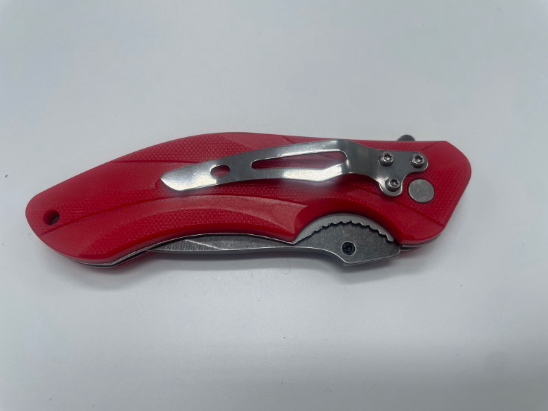 Photo 3 of FK 4.5 GROOVE RED CLIP POCKET KNIFE NEW 