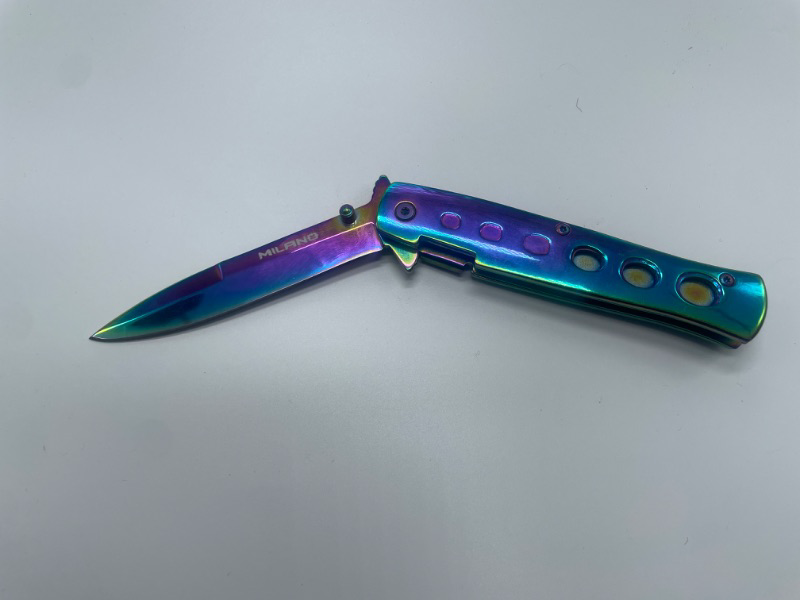 Photo 2 of MULTI COLOR STEEL FOLDING KNIFE NEW 