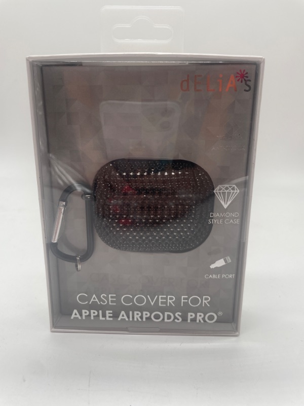 Photo 2 of BLACK DIAMOND CASE FOR APPLE AIRPODS PRO W KEYCHAIN HOOK