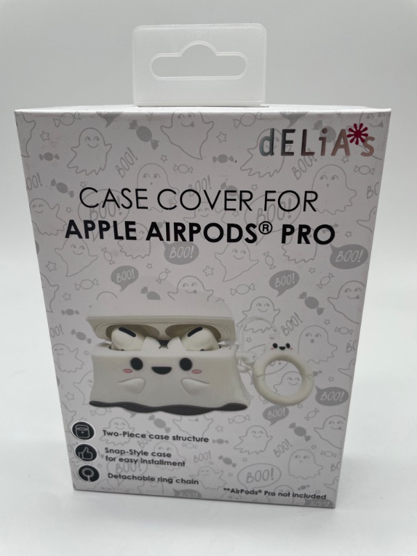 Photo 2 of Delia ghost case cover for apple airpods pro anti shock ,anti lost keyring NEW