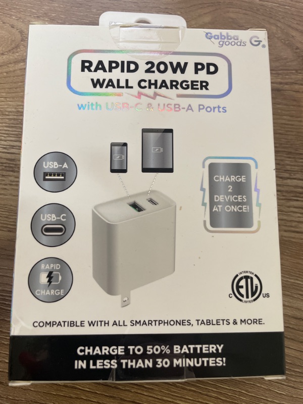 Photo 4 of RAPID PD POWER DELIVERY 18 WATT WALL CHARGER WITH USB-A AND USB-C
