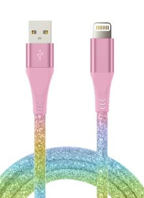 Photo 1 of 10FT GLITTER LIGHTNING USB CABLE MFI CERTIFIED LIGHTNING CABLE COMPATIBLE WITH: IPHONE 13/IPHONE 13 PRO/IPHONE 13 PRO MAX/IPHONE 13 MINI/IPHONE 12 PRO/IPHONE 12 PRO MAX/IPHONE 12 MINI/IPHONE 12/IPHONE 11
