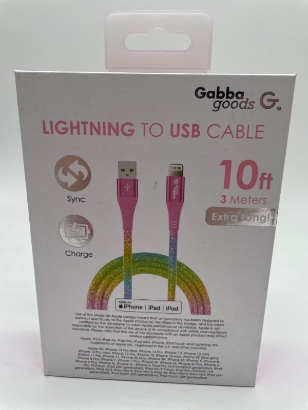 Photo 3 of 10FT GLITTER LIGHTNING USB CABLE MFI CERTIFIED LIGHTNING CABLE COMPATIBLE WITH: IPHONE 13/IPHONE 13 PRO/IPHONE 13 PRO MAX/IPHONE 13 MINI/IPHONE 12 PRO/IPHONE 12 PRO MAX/IPHONE 12 MINI/IPHONE 12/IPHONE 11
