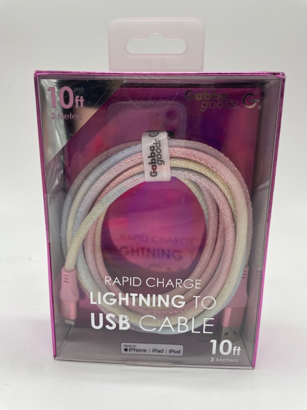 Photo 2 of 10FT GLITTER LIGHTNING USB CABLE MFI CERTIFIED LIGHTNING CABLE COMPATIBLE WITH: IPHONE 13/IPHONE 13 PRO/IPHONE 13 PRO MAX/IPHONE 13 MINI/IPHONE 12 PRO/IPHONE 12 PRO MAX/IPHONE 12 MINI/IPHONE 12/IPHONE 11
