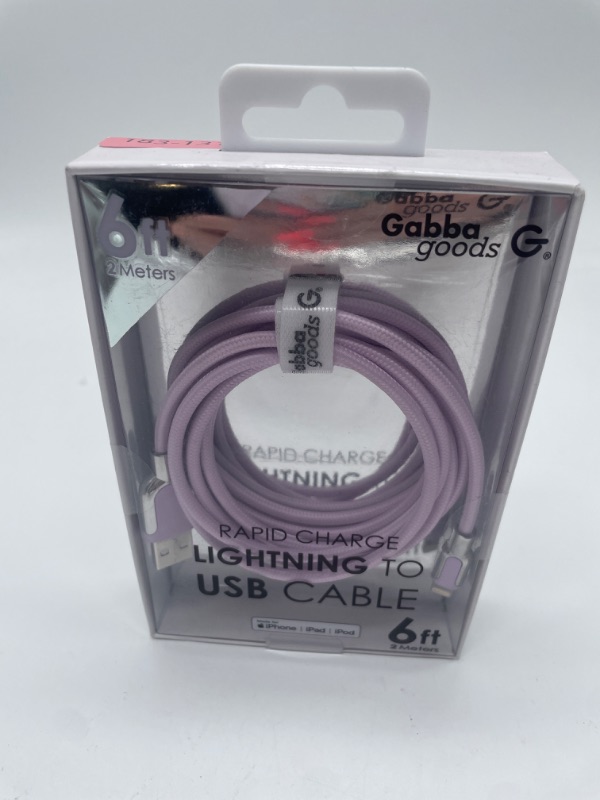 Photo 1 of 6 FT GABBA GOODS RAPID CHARGE LIGHTNING TO USB CABLE PURPLE NEW 