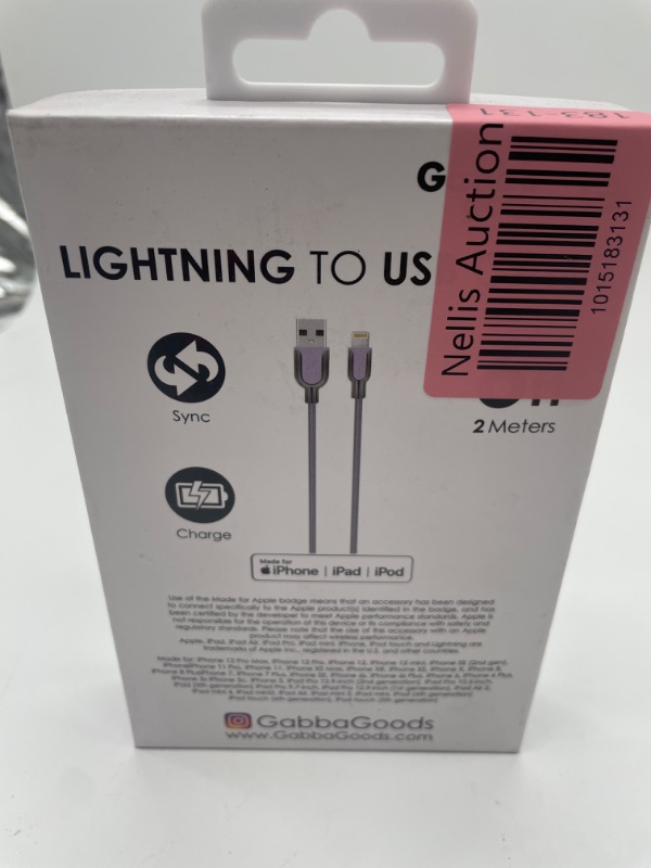 Photo 2 of 6 FT GABBA GOODS RAPID CHARGE LIGHTNING TO USB CABLE PURPLE NEW 
