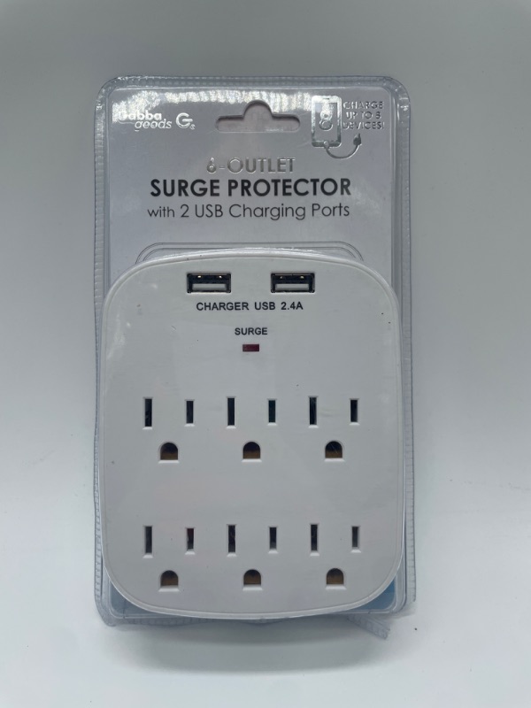 Photo 1 of GABBA GOODS 6-OUTLET SURGE PROTECTOR WITH 2 USB CHARGING PORTS