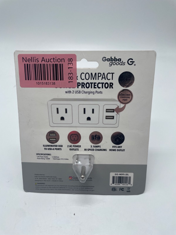 Photo 2 of SLIM & COMPACT SURGE PROTECTOR WITH 2 USB CHARGING PORTS NEW