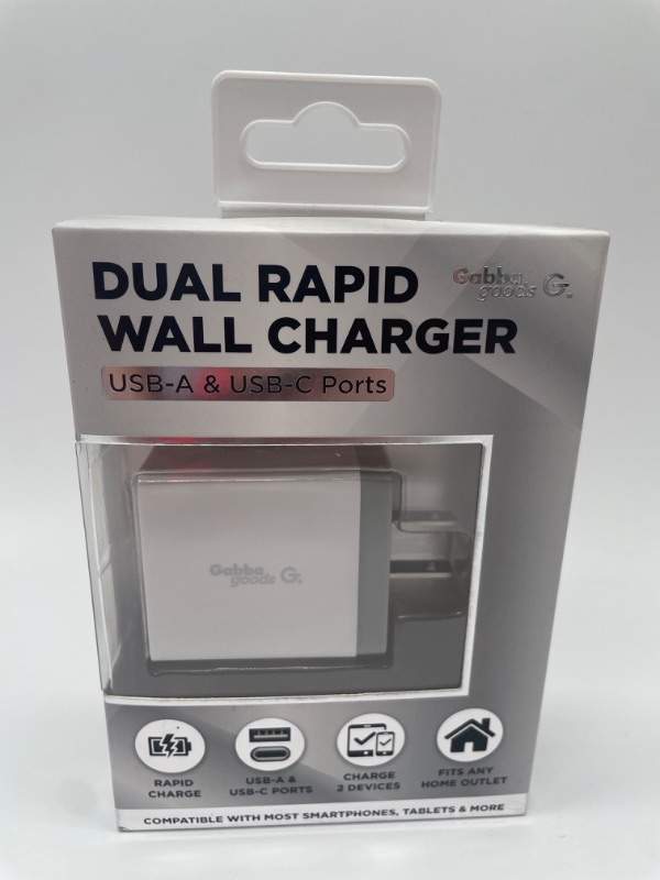 Photo 1 of GABBA GOODS DUAL RAPID WALL CHARGER USB-A & USB-C PORTS NEW