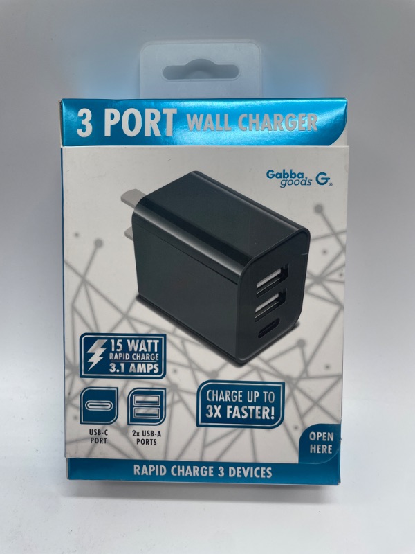 Photo 1 of GABBA GOODS 3 PORT WALL CHARGER NEW