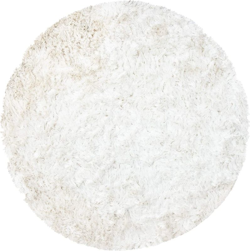 Photo 3 of Soft White Round Area Rug for Bedroom Modern Fluffy Circle Rug for Kids Girls Baby Room Indoor Plush Circular Nursery Rugs Cute Cozy Area Rugs for Living Room
