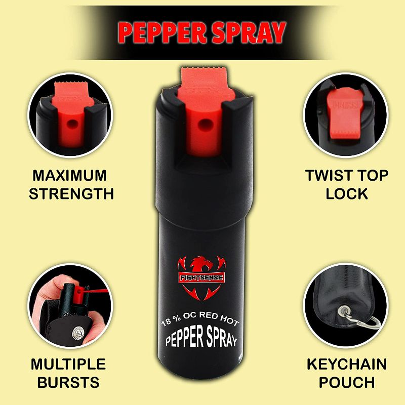 Photo 3 of CHEETAH Self Defense Pepper Spray - 1/2 oz Compact Size Maximum Strength Police Grade Formula Best Self Defense Tool for Women W/Leather Pouch Keychain