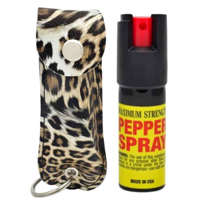 Photo 1 of CHEETAH Self Defense Pepper Spray - 1/2 oz Compact Size Maximum Strength Police Grade Formula Best Self Defense Tool for Women W/Leather Pouch Keychain