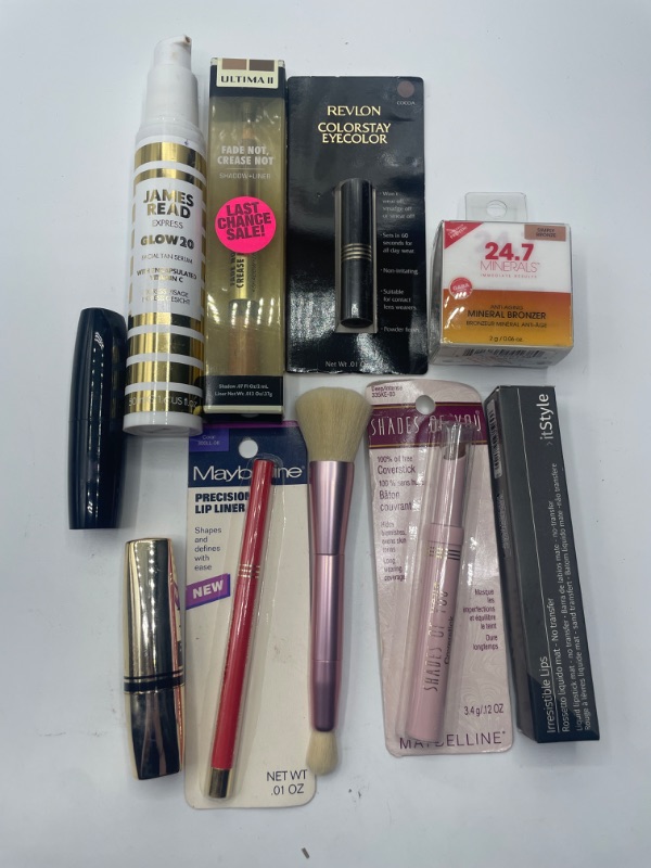 Photo 1 of Miscellaneous variety brand name cosmetics including (Maybelline , Revlon ,James Read ,it style & discontinued makeup products)