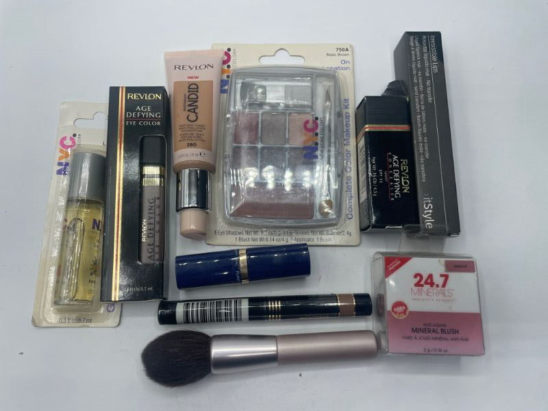 Photo 1 of Miscellaneous variety brand name cosmetics including (Maybelline, Revlon, NYC, it style & discontinued makeup products)