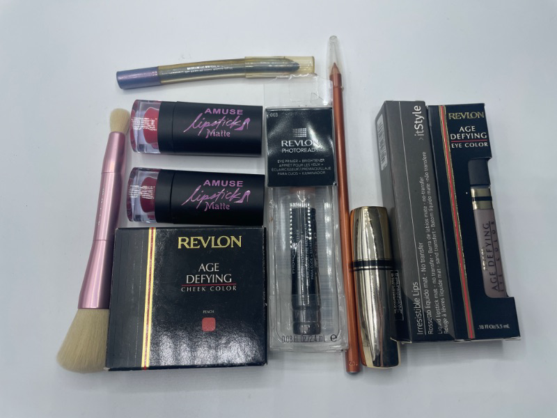 Photo 1 of Miscellaneous variety brand name cosmetics including (Amuse, Revlon, Maybelline  & discontinued makeup products)