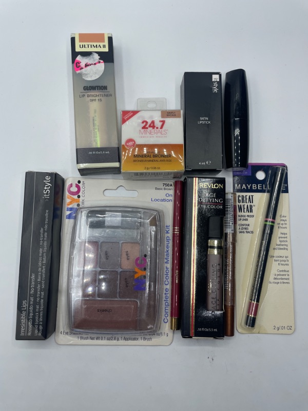 Photo 2 of Miscellaneous variety brand name cosmetics including (Maybelline, Revlon, It style, NYC, 24.7 minerals & discontinued makeup products)