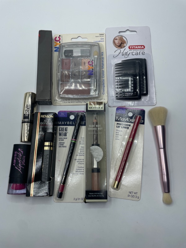 Photo 1 of Miscellaneous variety brand name cosmetics including (Maybelline, Revlon, Titania, Amuse , NYC, & discontinued makeup products)