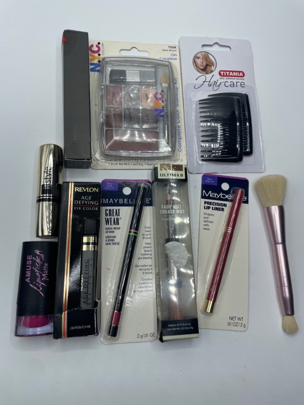 Photo 2 of Miscellaneous variety brand name cosmetics including (Maybelline, Revlon, Titania, Amuse , NYC, & discontinued makeup products)