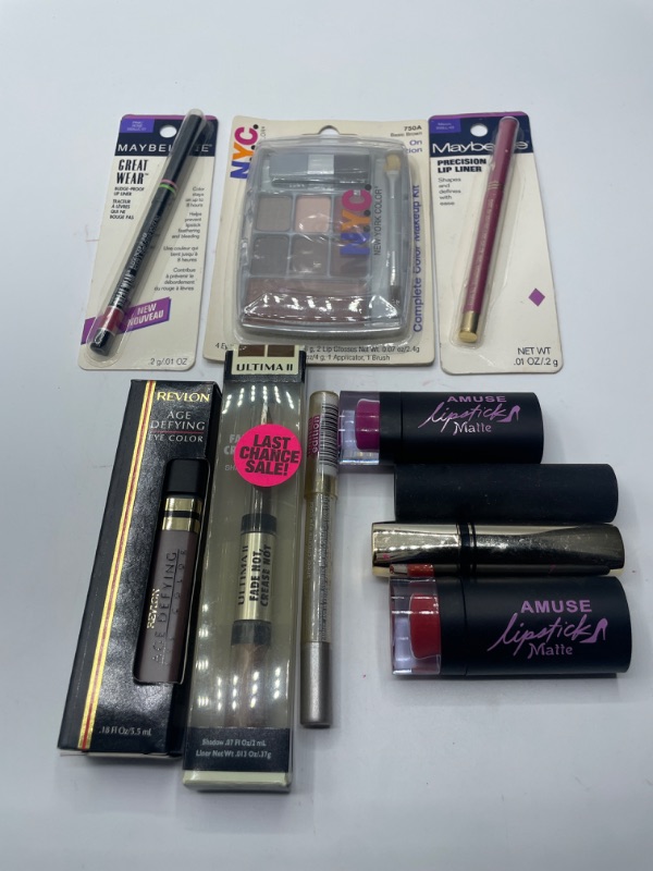 Photo 2 of Miscellaneous variety brand name cosmetics including (amuse, Revlon, Maybelline, NYC,& discontinued makeup products)