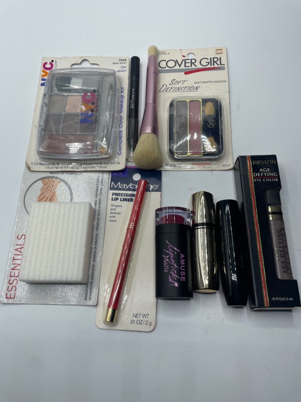 Photo 1 of Miscellaneous variety brand name cosmetics including (Maybelline,cover girl, Amuse , NYC,  & discontinued makeup products)