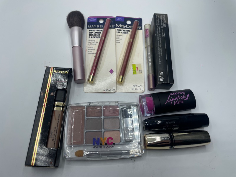 Photo 1 of Miscellaneous variety brand name cosmetics including (Maybelline, Revlon, Amuse , NYC, it style & discontinued makeup products)