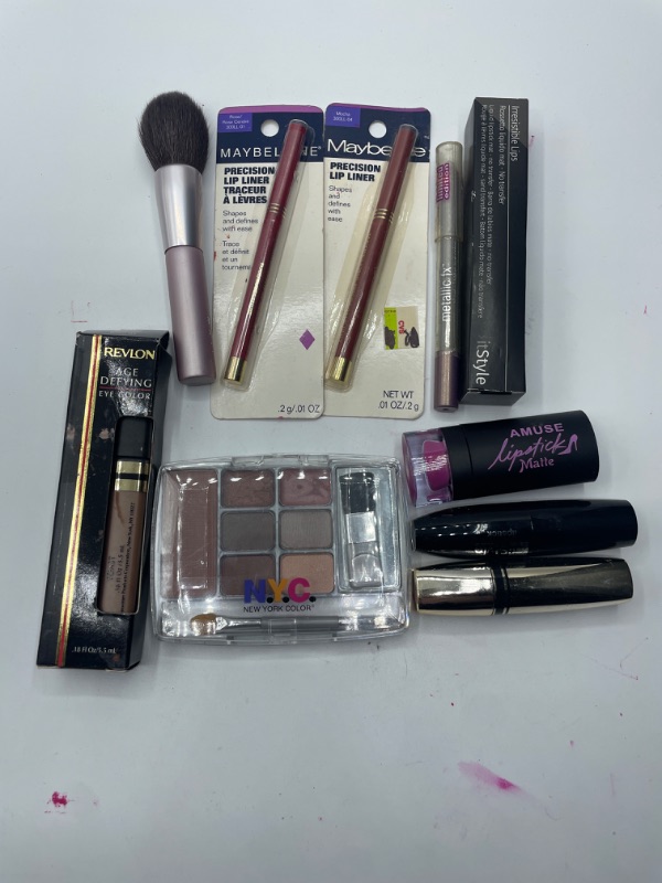 Photo 2 of Miscellaneous variety brand name cosmetics including (Maybelline, Revlon, Amuse , NYC, it style & discontinued makeup products)