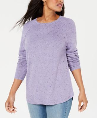 Photo 1 of Karen Scott Women's Curved Hem Pullover Solid Tunic Sweater Purple Bliss size 1XL
