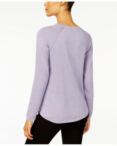 Photo 2 of Karen Scott Women's Curved Hem Pullover Solid Tunic Sweater Purple Bliss size 1XL
