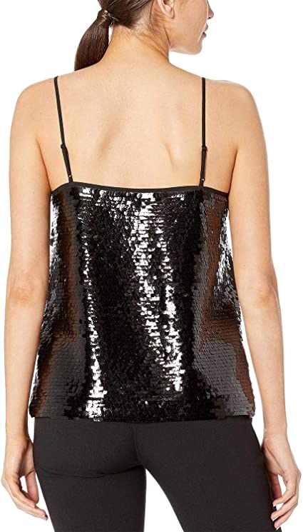 Photo 3 of Vince Camuto Womens Fish Scale Sequin Cami Rich Black SM
