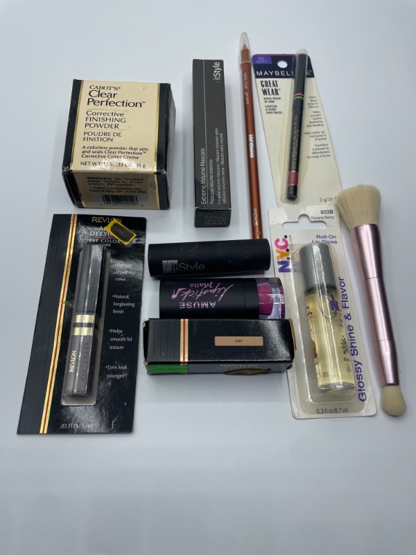 Photo 2 of Miscellaneous variety brand name cosmetics including (Maybelline, Revlon, It style, NYC, Amuse& discontinued makeup products)