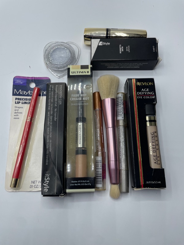 Photo 1 of Miscellaneous variety brand name cosmetics including (Maybelline, Revlon, It style,  & discontinued makeup products)
