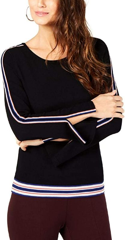 Photo 1 of Size Medium Alfani Womens Striped Bell Sleeve Pullover Sweater
