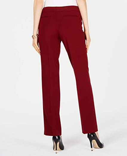 Photo 2 of  NINE WEST Women's Solid Stretch Pant Maroon red trouser us size 8
