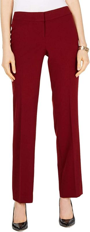 Photo 1 of  NINE WEST Women's Solid Stretch Pant Maroon red trouser us size 8
