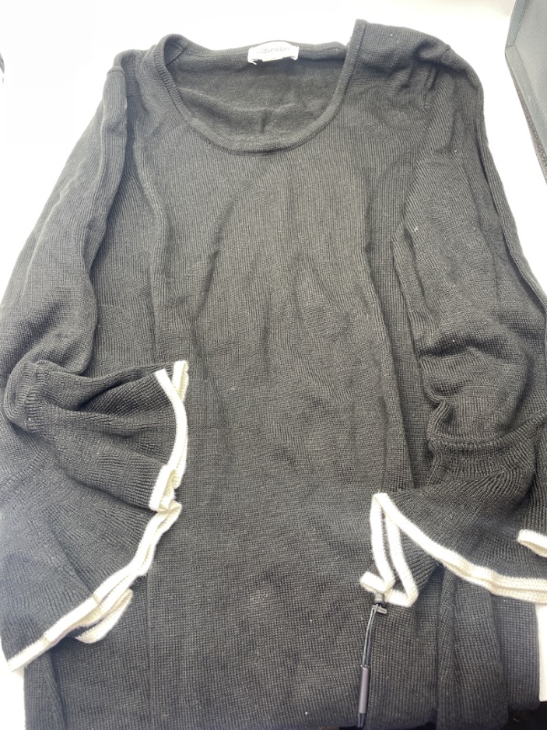 Photo 2 of Calvin Klein womens Sweater Dress Large Petite Black/Cream size PL