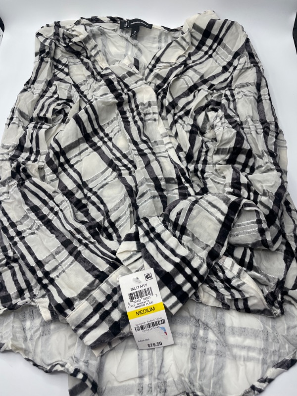 Photo 2 of INC International Concepts Womens Plaid Burnout Print Top,Window Plaid,Medium