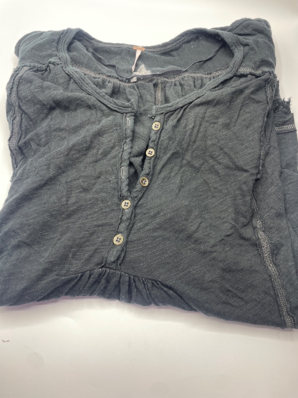 Photo 2 of Free People Womens High Low Aster Henley Shirt SIZE SMALL